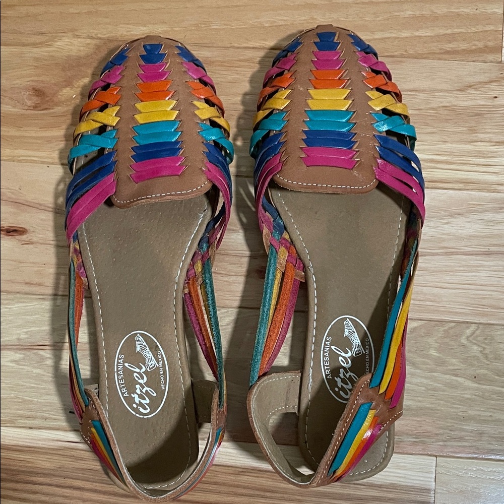 Colorful Leather Huarache Sandals